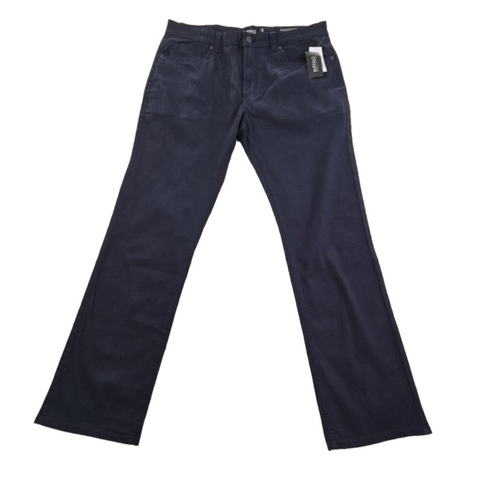 Buffalo David Bitton Chino Men's 36x32 Navy Blue Straight Leg Stretch NWT Luxe